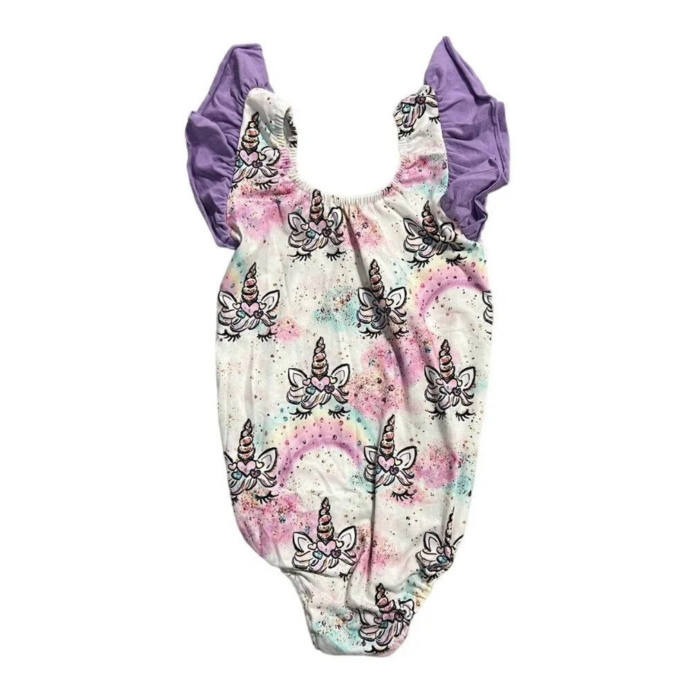 Handmade Small Shop 7/8 Purple Unicorn Leotard